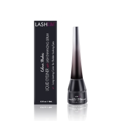 Lashem Colour Strokes Liquid Eyeliner with Lash Enhancing Serum – Blackest Black - Жидкая подводка для глаз на основе сыворотки для роста с пептидами Глубокий черный, 10 мл