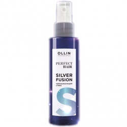 Ollin Perfect Hair Silver Fusion - Нейтрализующий спрей для волос, 120мл