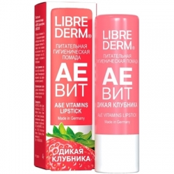 Librederm Aevit Aevit Vitamins Lipstick - Помада гигиеническая питательная с ароматом клубники, 4 г