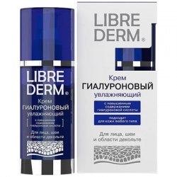 Librederm Hyaluronic Moisturizing Cream For Face, Neck And Decollete - Крем увлажняющий для лица, шеи и области декольте с гиалуроновой кислотой, 50 мл