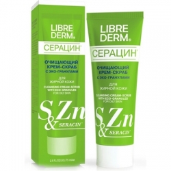 Librederm Cleansing Cream-Scrub With Eco-Granules For Oily Skin - Крем-скраб Серацин очищающий с эко-гранулами, 75 мл