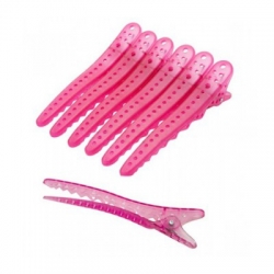 Harizma - Зажимы пластиковые 6 штук в упаковке, розовые