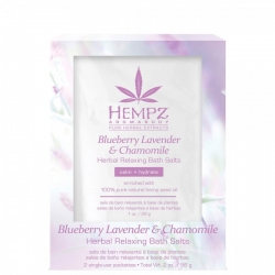 Hempz Blueberry Lavender & Chamomile Herbal Relaxing Bath Salts - Соль для ванны расслабляющая Лаванда, Ромашка и Дикие Ягоды, 2*28г