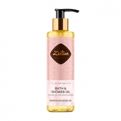 Zeitun Ritual of Caress Bath & Shower Oil - Масло для душа"Ритуал нежности" с дамасской розой и маслом персика, 200мл
