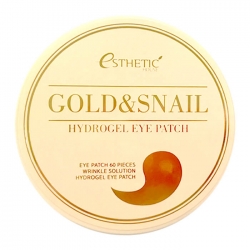 Esthetic House Gold & Snail Hydrogel Eye Patch - Гидрогелевые патчи для век с экстрактом слизи улитки и золота, 60 шт