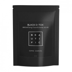Beautific Black D-Tox Detoxifying Face & Body Scrub - Сухой угольно-кофейный скраб, 90мл